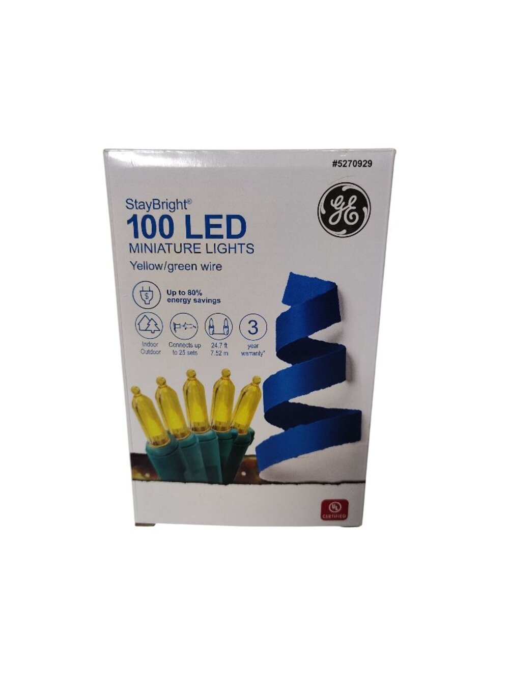 GE StayBright 100 LED Miniature Lights Yellow/Green Wire Indoor and Outdoor Use